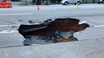 Crews work overnight to repair large sinkhole in Midtown Atlanta