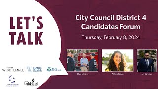 City Council District 4 Candidates Forum by WiseTemple LA 196 views 3 months ago 1 hour, 20 minutes