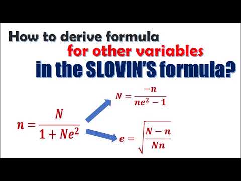 slovins formula finding population