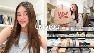 UNI VLOG | preparing for college, school supplies shopping, first day in campus