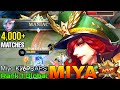 Maniac miya 4000 matches  top 1 global miya by miy ky x raps  mobile legends