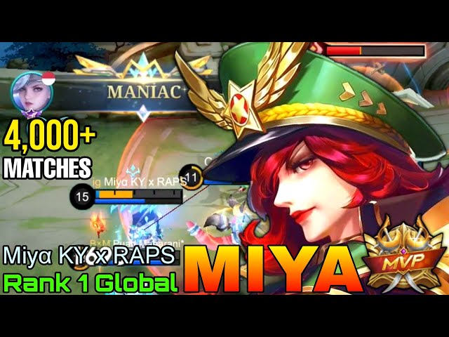MANIAC Miya 4,000+ Matches - Top 1 Global Miya by Miyα KY x RAPS - Mobile Legends class=