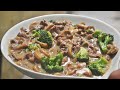 Creamy Mushroom Beef Broccoli | Easy Recipe