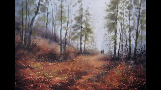 :  . /Late autumn. Watercolor
