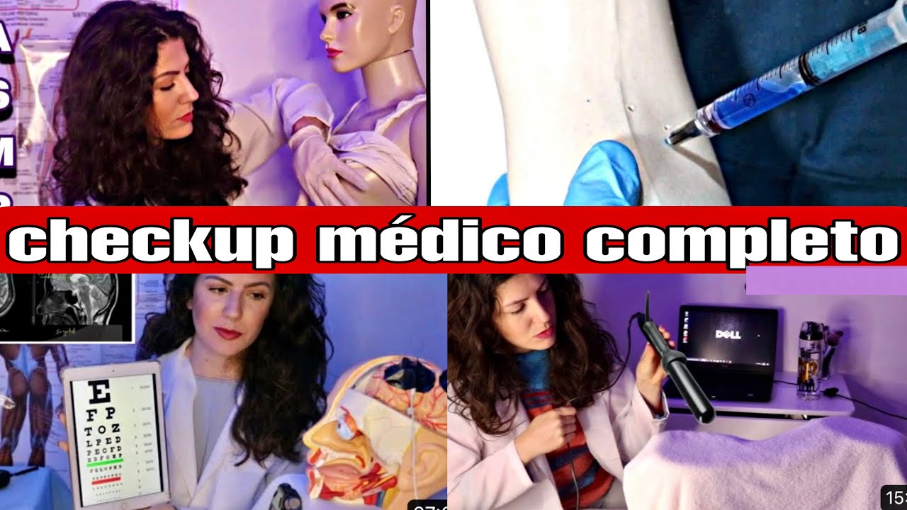 ASMR 1HORA de CHECKUP MÉDICO DE ROTINA(exame de sangue,exame fisico,neural, mamografia,ginecologista