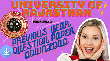 University Of Rajasthan Previous Year Question Paper Download I UORONLINE.COM