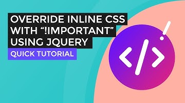 How To Override Inline CSS With “!important” Property Using jQuery