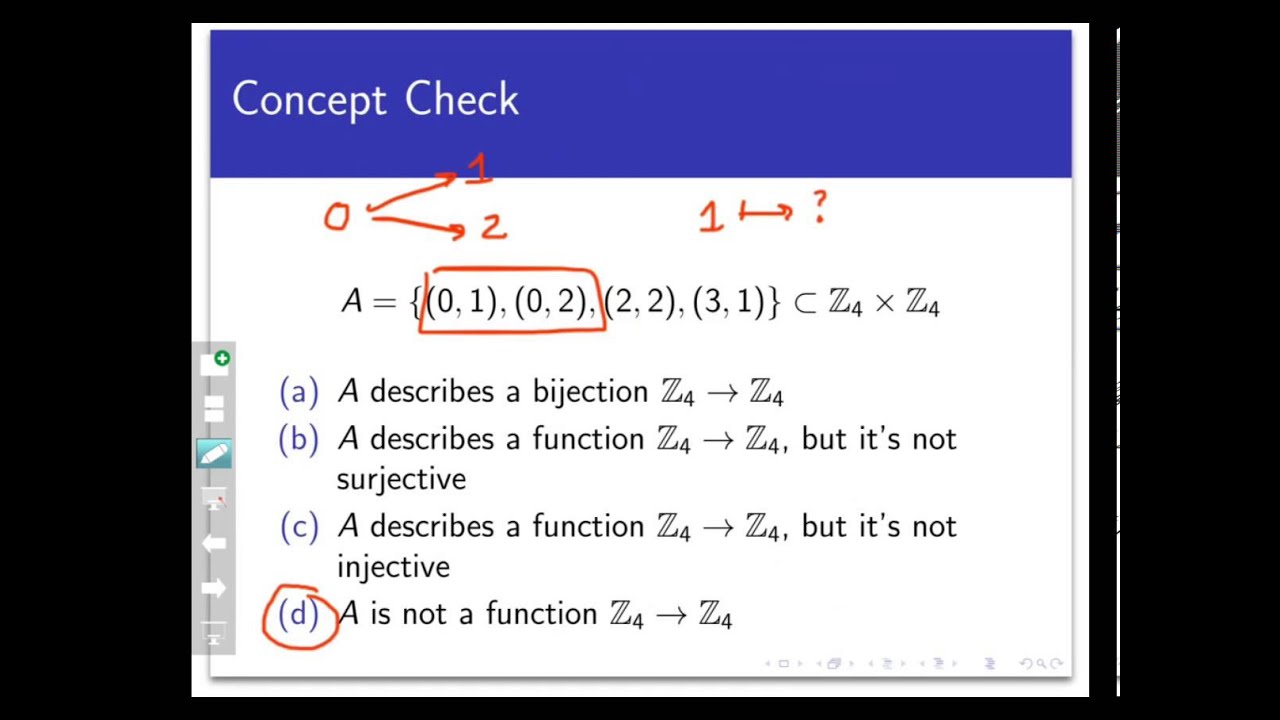 Sets of ordered pairs as functions (Screencast 16.16.16)