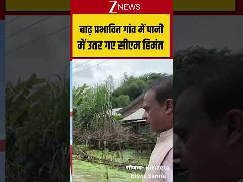 Assam Flood: बाढ़ प्रभावित गांव में पानी में उतर गए सीएम हिमंत #himantabiswasarma #shortvideo