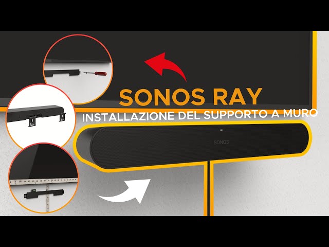 HumanCentric Supporto da parete compatibile con Sonos Ray Sound Bar, staffa di montaggio galleggiante compatibile con Sonos Ray montaggio a parete, nero