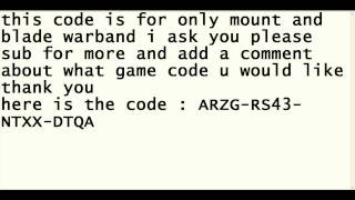 Mount and Blade Warband Serial code