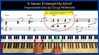 &#39;It Never Entered My Mind&#39; (Improvised piano solo)
