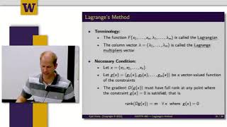 Mathematical Methods for Quantitative Finance || 04 W7 1 3  Lagranges Method 12 46 Wealth