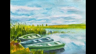 N812 水彩风景Watercolor Landscape 수채화풍경- YouTube