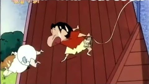 Shinchan sub Indonesia Menyelamatkan Himawari yang ampur jatuh dari Atap