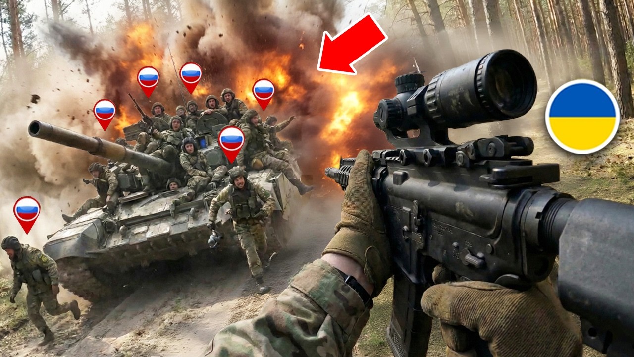 60 Ukrainian FPV Drones Hunted 40 Russian T-90Ms in the Dark — Then THIS Happened…