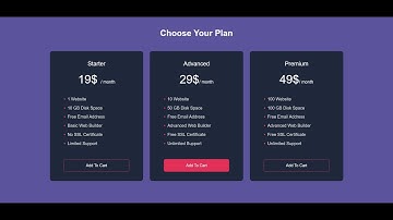How To Make Pricing Table Using HTML And CSS | Price Plan on Website In HTML & CSS