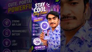 mini portable fan🧊STAY COOL Stay Fresh👌#portable #fan #trending #video #gadgets #unboxing #India