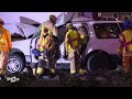 Driver Trapped, Extended Extrication, SUV into Back of Tow Truck | DOWNEY, CA