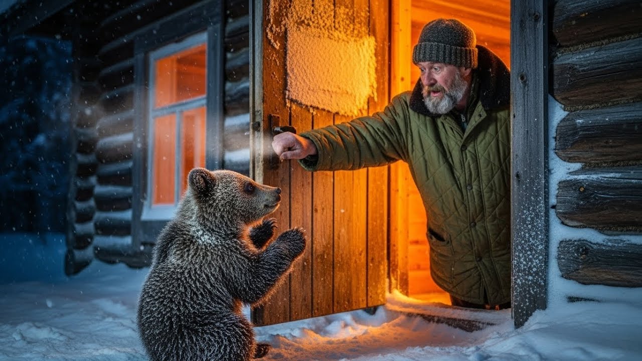 Замёрзший Медвежонок Приполз К Охотничьей Хижине. Мужчина Понял Всё Без Слов