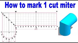 Pipe  Single cut miter bend layout piping tutorial