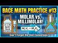 How to Convert M to mM in Dilutions (M1V1=M2V2) | BACE Math Practice #13