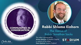 RABBI SACKS MEMORIAL - THE GENIUS OF RABBI JONATHAN SACKS