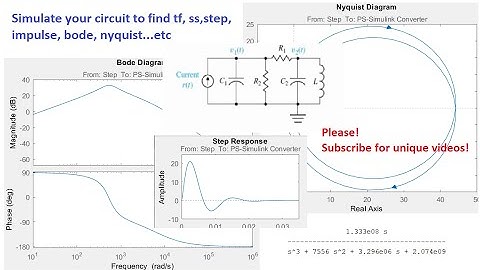 Transfer function, Bode plot, Nyquist plot and State space analysis of any circuit in Simulink