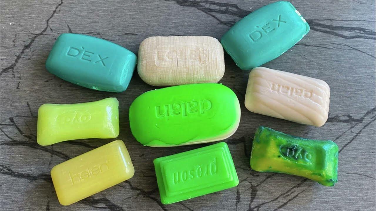 Asmr cutting soap cubes, varnished dry soaps , crushing soap boxes with cornstarch YouTube