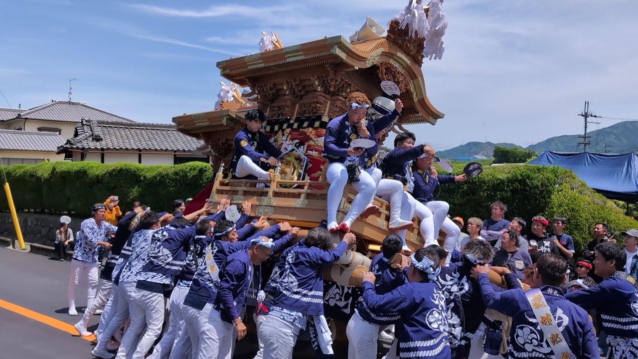 【HD高画質】でんでん 神山 化粧幕新調御披露目曳行 だんじり 南河内だんじり祭 建水分神社 令和7年 2025年‎5月‎11日