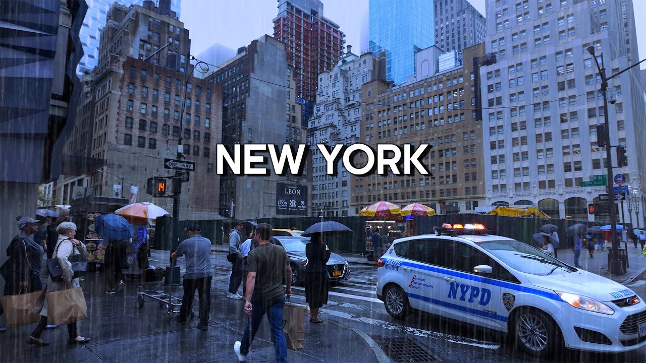 New York, Amerika Serikat | Tur Jalan Saat Hujan 4K | 11 Jun 2025