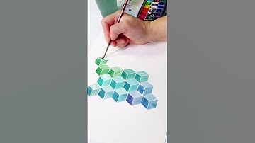 Anyone getting Q*bert from this, or is it just me? #watercolor #geometry #nostalgia #shorts