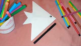 اوريغامي سهل|صنع سمكة من الورق سهلة و جميلة 