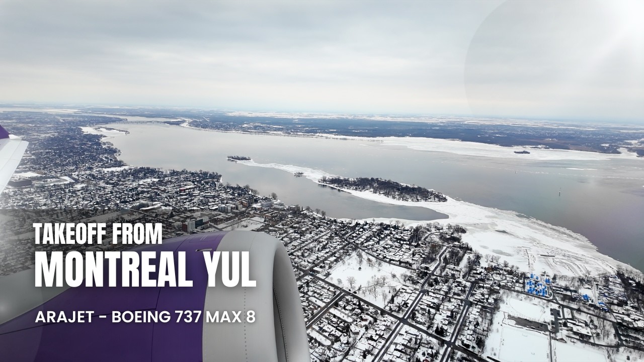 ✈️ Montreal YUL Takeoff | Full Taxi to Runway | Boeing 737 MAX 8