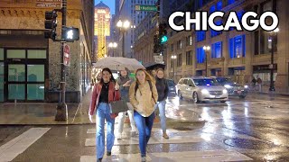 Rainy Evening in Chicago  Downtown Chicago Walking Tour on Thursday | April 18, 2024 | City Sounds