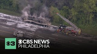All lanes of I-295 reopen after tractor-trailer fire in Mount Laurel, New Jersey