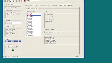 HCS Configuration Software Tutorial Status Tab