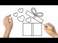 How to draw a gift box #2 | Easy drawings