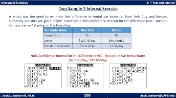 Statistics 4.5.7  Two Sample T Interval