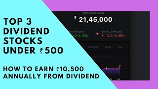 3 Best Dividend Stocks Under Rs 500 to buy || Earn Rs10,500+ annually from dividend income