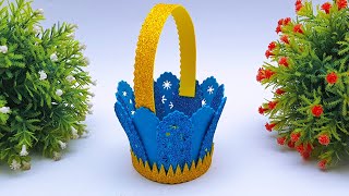 DIY Amazing Foamiran Basket Making Ideas | EVA Glitter Foam Sheet Basket Ideas | Handmade Craft Idea by MR. CREATOR 239 views 3 weeks ago 4 minutes, 29 seconds