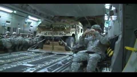 Night Air-Drop of Humvees Out of a C-17