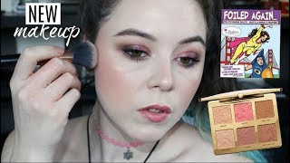 TESTING NEW MAKEUP! | TOO FACED NATURAL FACE PALETTE & THE BALM FOILED AGAIN | Allie Stephens