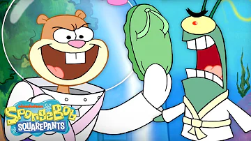 Sandy Teaches Plankton Self-Defense! 👊 | "Single-Celled Defense" Full Scene | SpongeBob