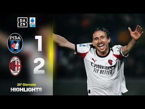 Video MODRIC salva il Diavolo con una perla: Pisa-Milan 1-2 | Serie A Enilive | DAZN Highlights