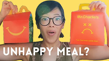 Mr. Charlie's UNHAPPY Meal vs. McDonald's Happy Meal🍔How does the vegan compare to the real thing?🍟