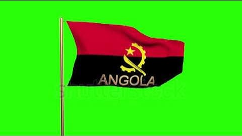 Angola flag with title waving in the wind. Looping sun rises style. Animation loop Stock video by