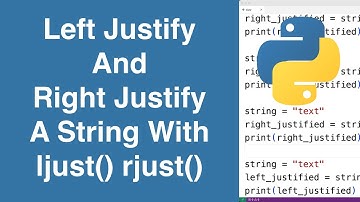 Left Justify And Right Justify A String With ljust() rjust() | Python Tutorial
