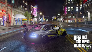 DRIFT run trough Los Santos at NIGHT - GTA 5 DRIFTING screenshot 5