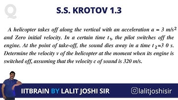 S.S. Krotov Physics Problem 1.3 | Solution | Joshi sir